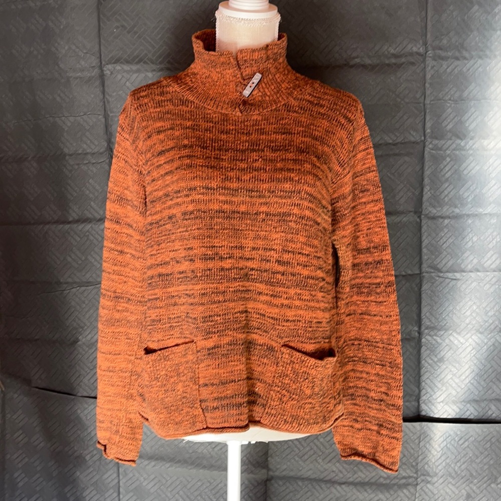 WILLOW black and orange sweater sz S
